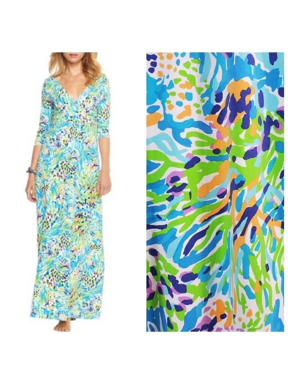 Lilly Pulitzer XS Gloria Sea Soiree Maxi Dress